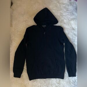 Bloomingdale's 100% cashmere men's black zip hoodie sweater